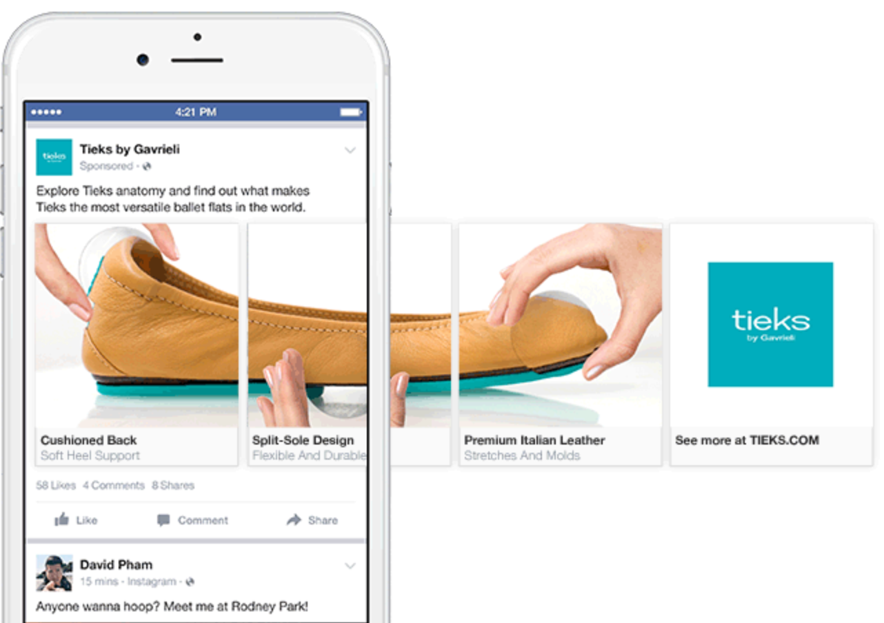 Carousel hirdetések a Facebookon