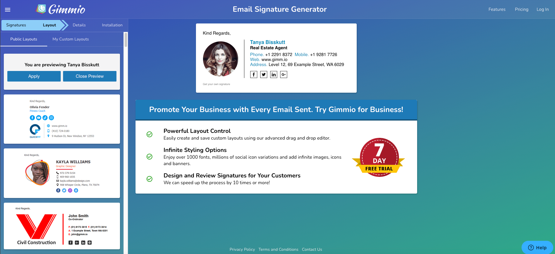 professional email signature generator free