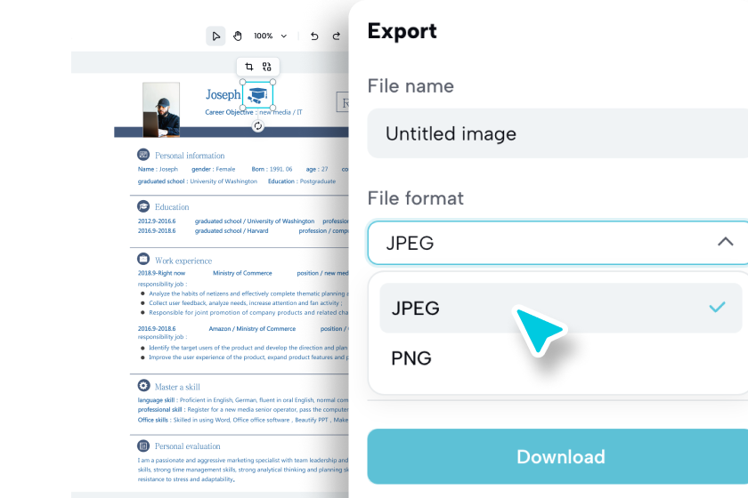 Download and save your resume