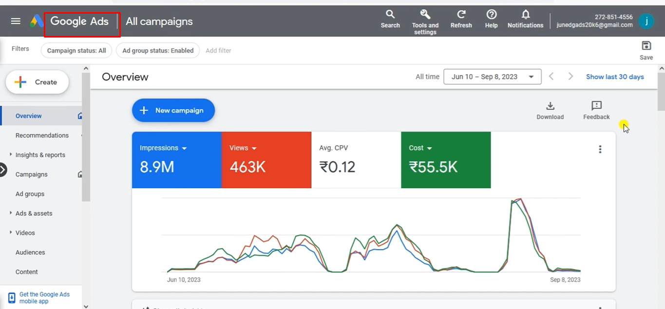 Accedere a un account Google Ads per pubblicare annunci su YouTube Shorts