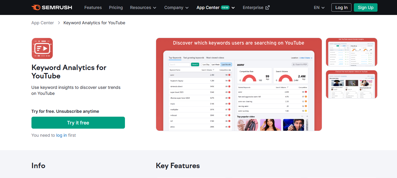 YouTube için Anahtar Kelime Analizi