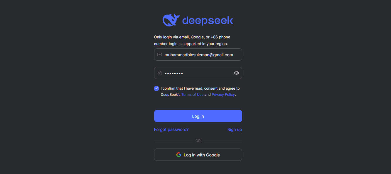 Visit the DeepSeek official website