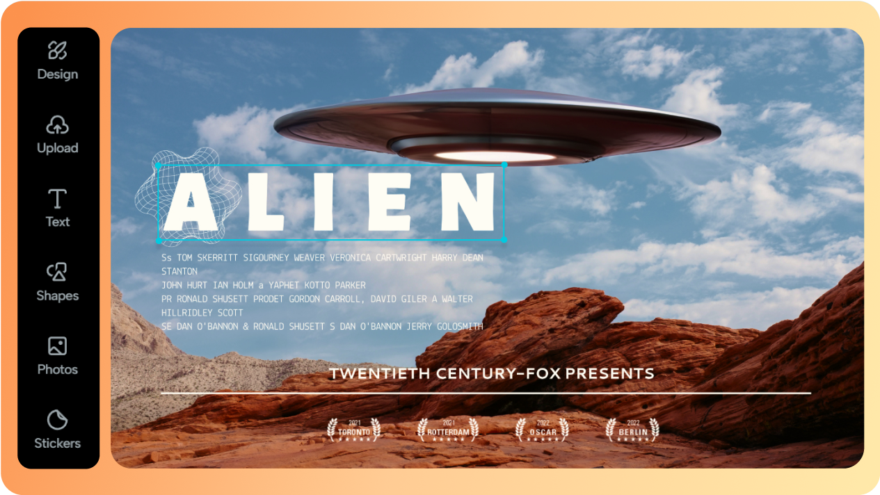 Easy movie poster tools included in the clutter-free interface