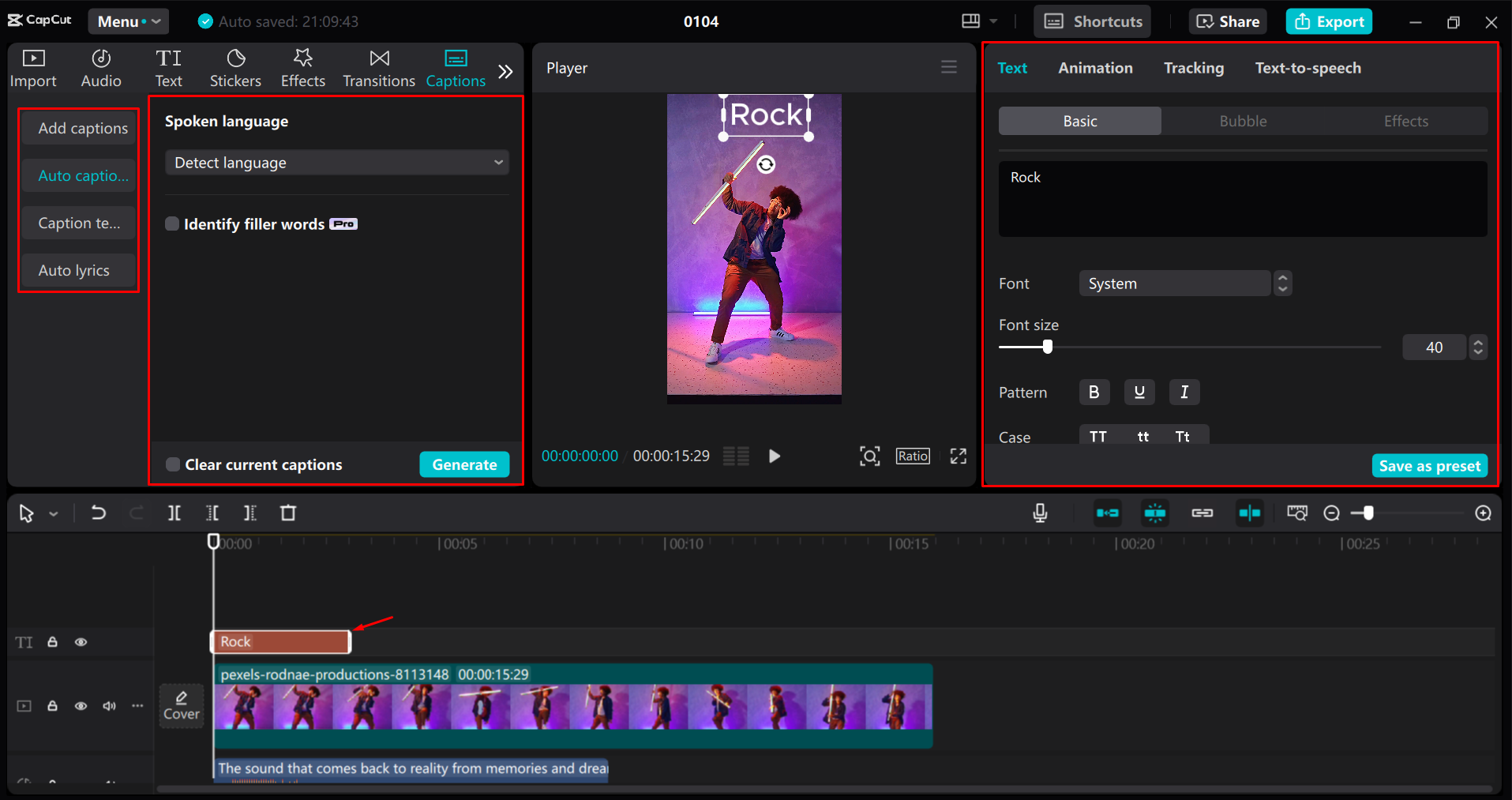 Editing and customizing the text in the CapCut desktop video editor