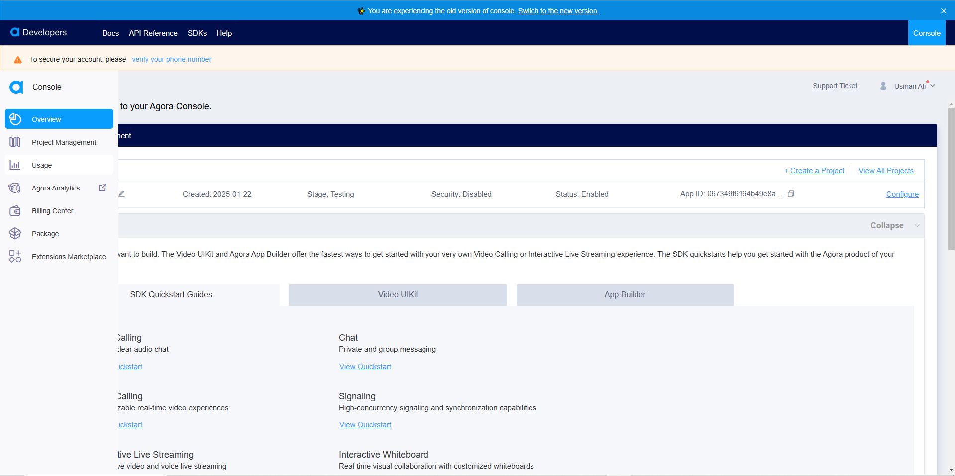 Interface of Agora IO - an efficient, conversational AI voice bot