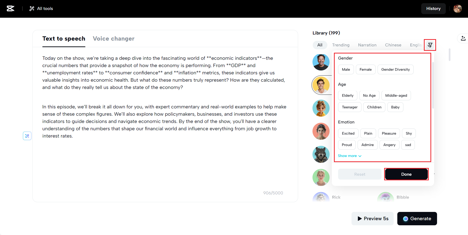Vyberte hlas z knihovny