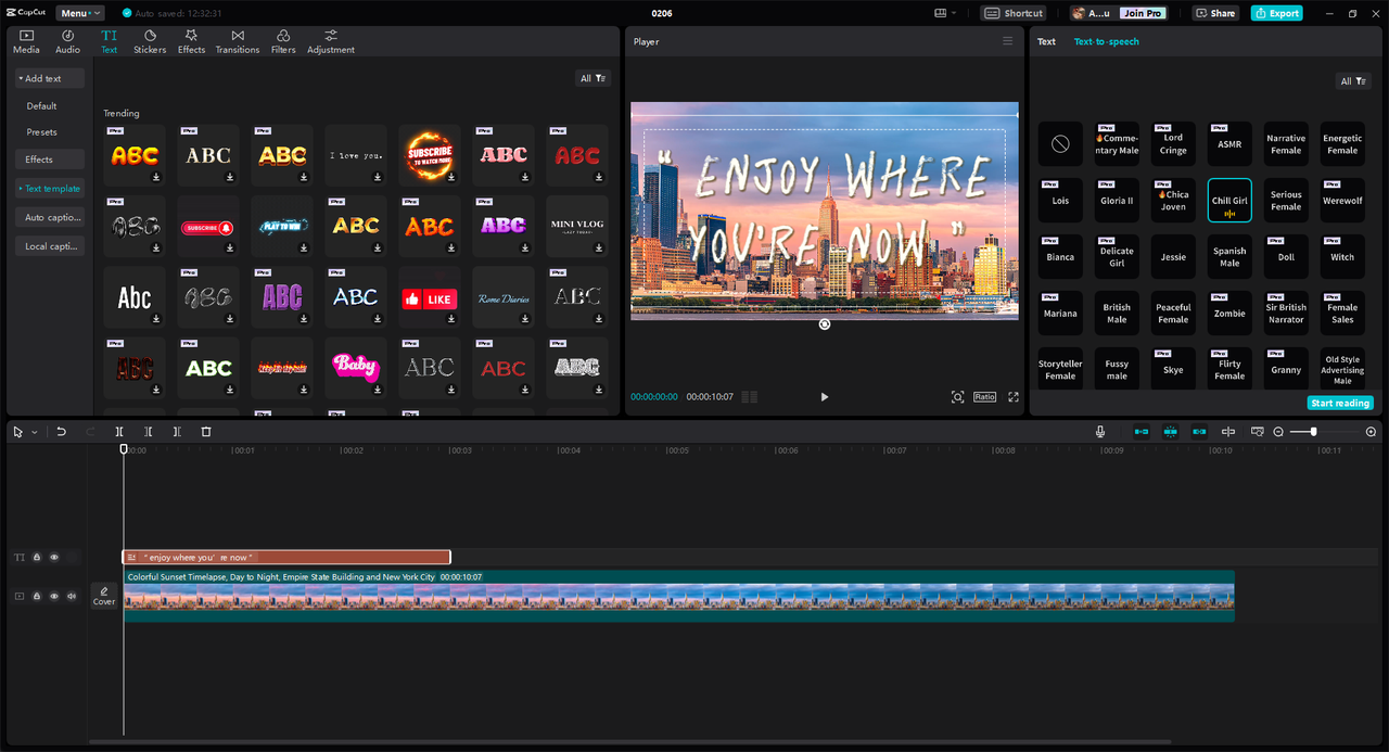 CapCut desktop homepage