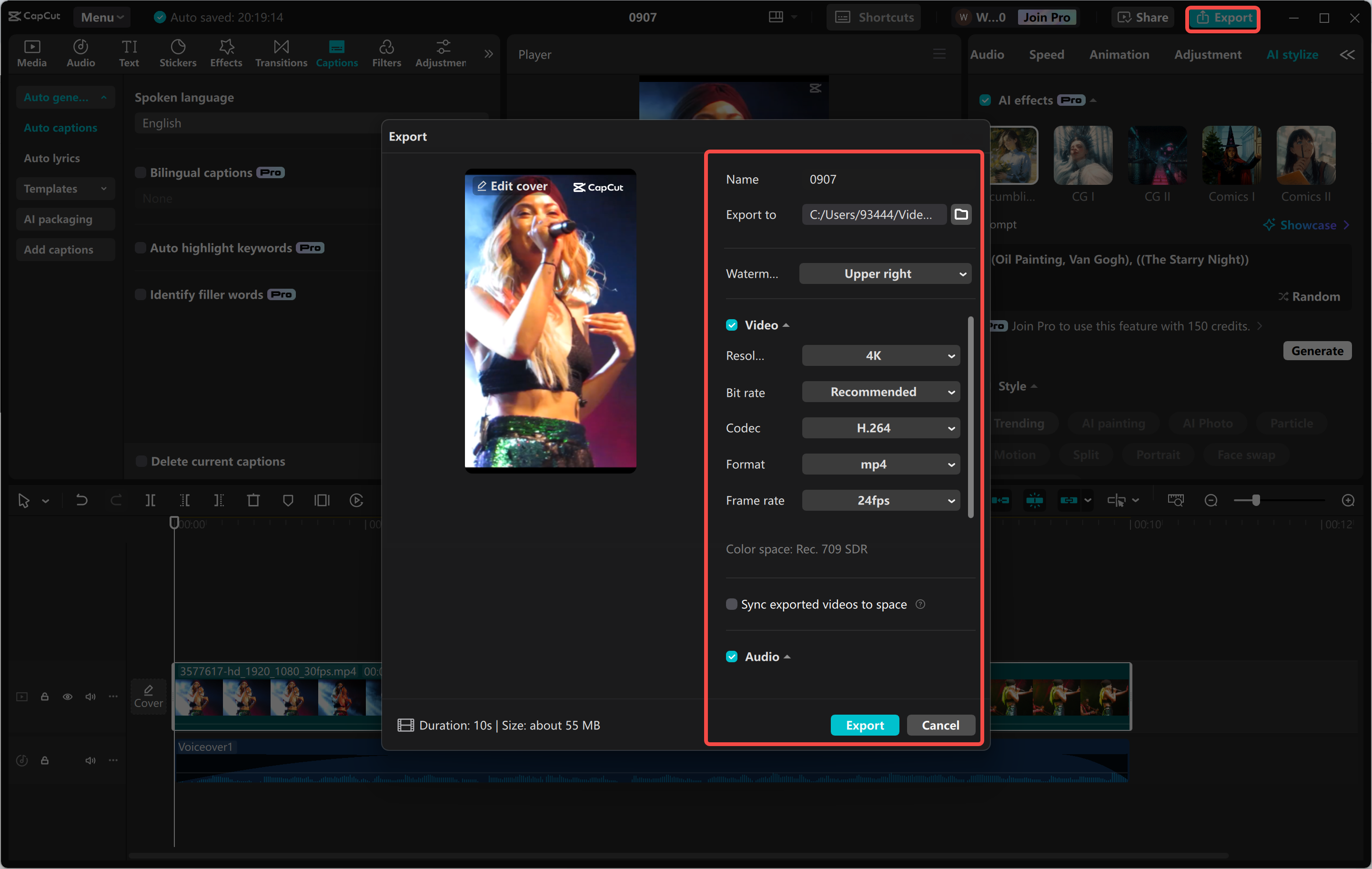 CapCut 데스크톱 비디오 편집기에서 비디오 내보내기