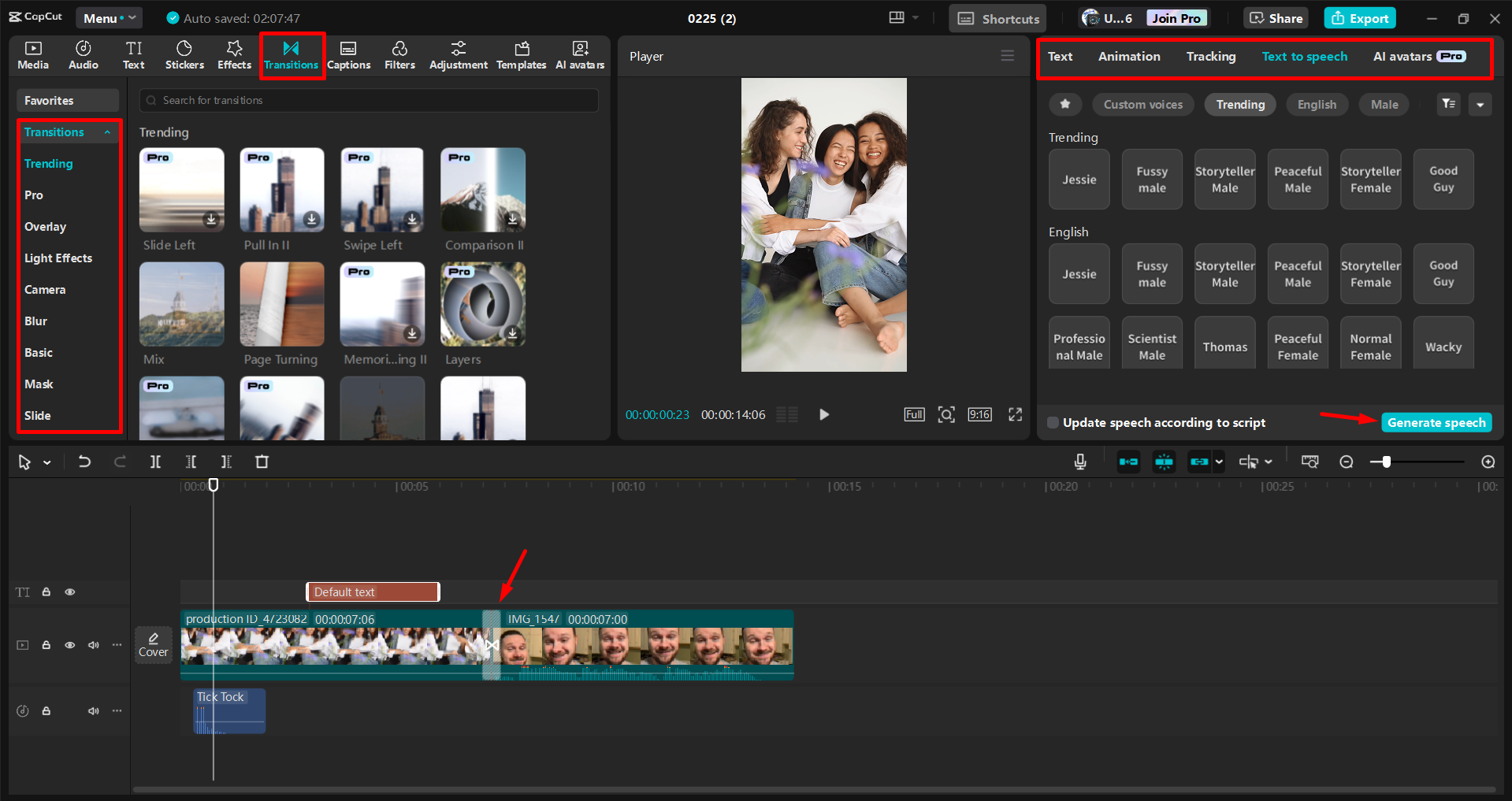 Editing and enhancing a TikTok video in the CapCut desktop video editor