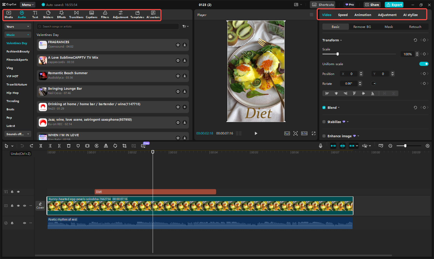 Az Instagram tárcsa szerkesztése a CapCut-ban