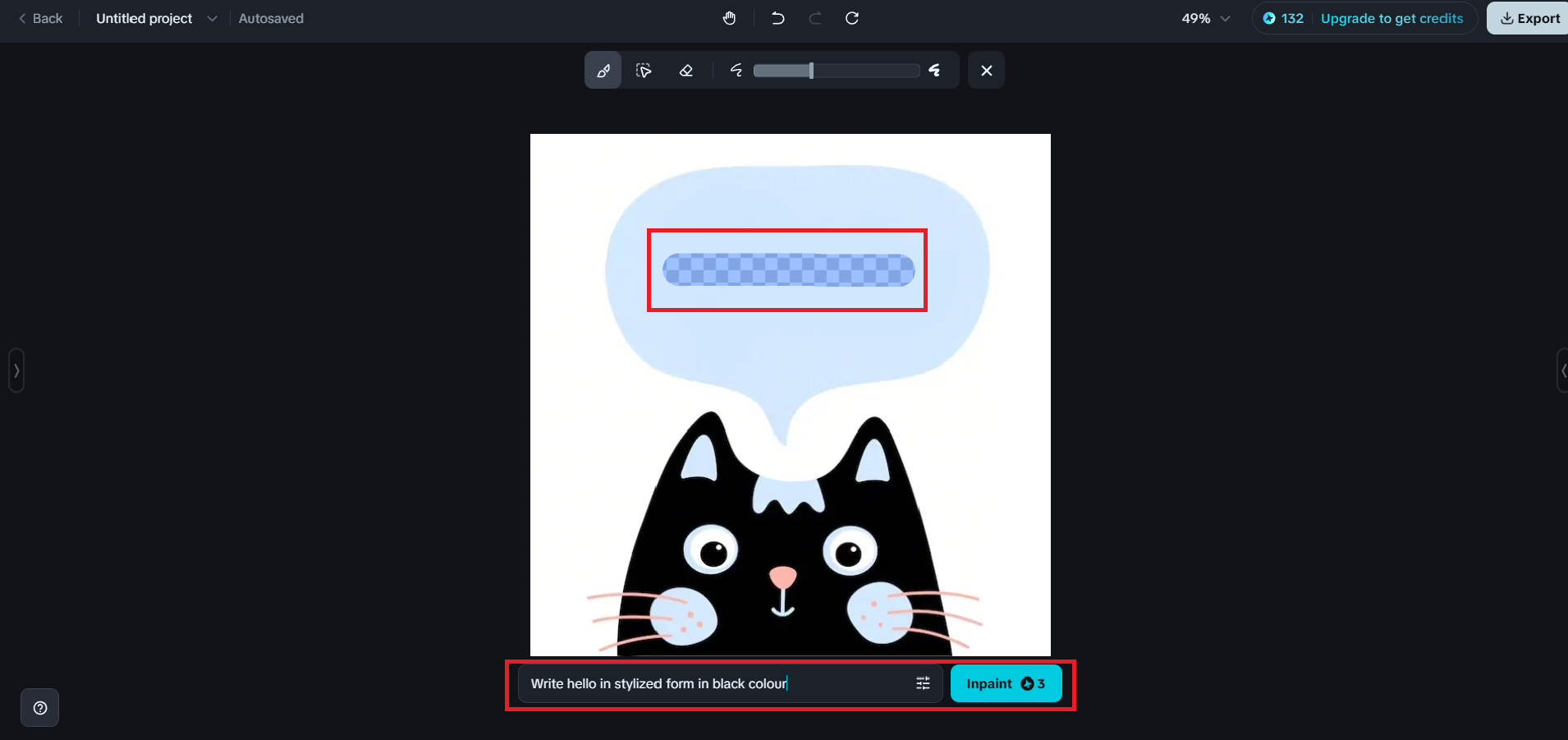 Using Inpaint feature