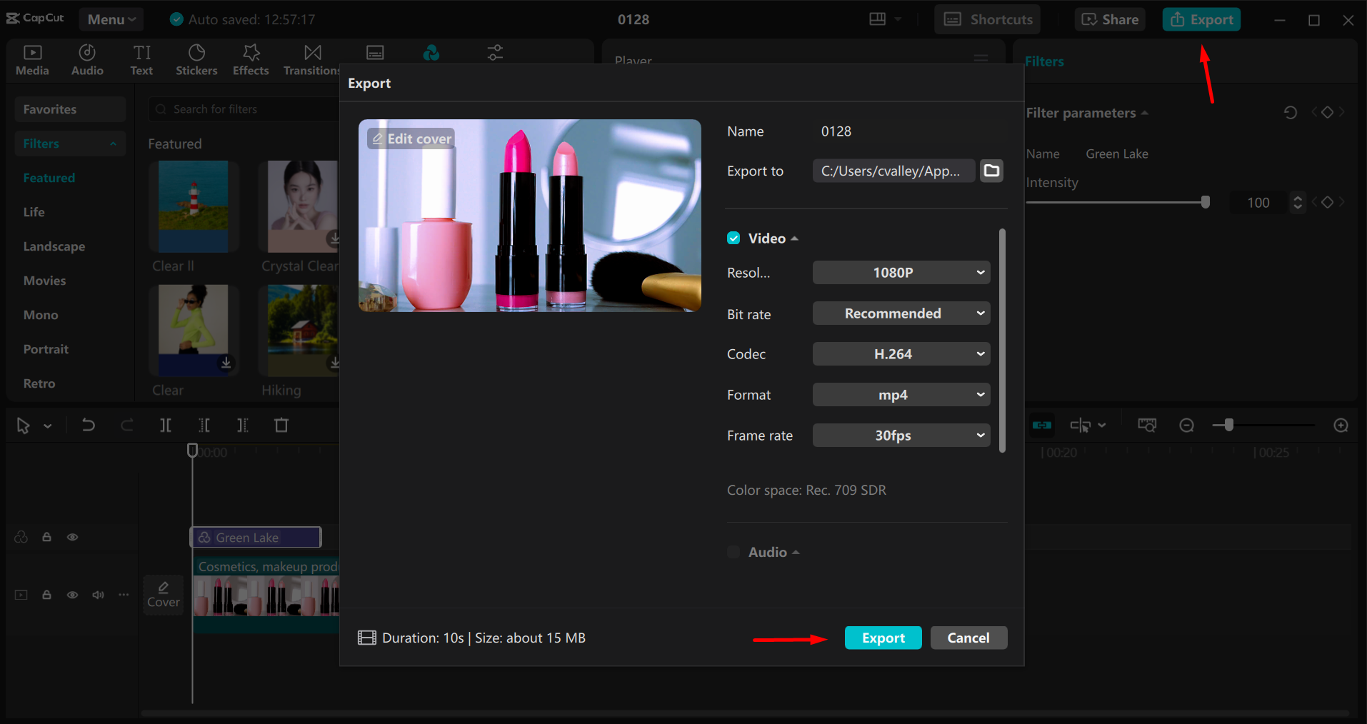 Mengekspor video dari editor video desktop CapCut