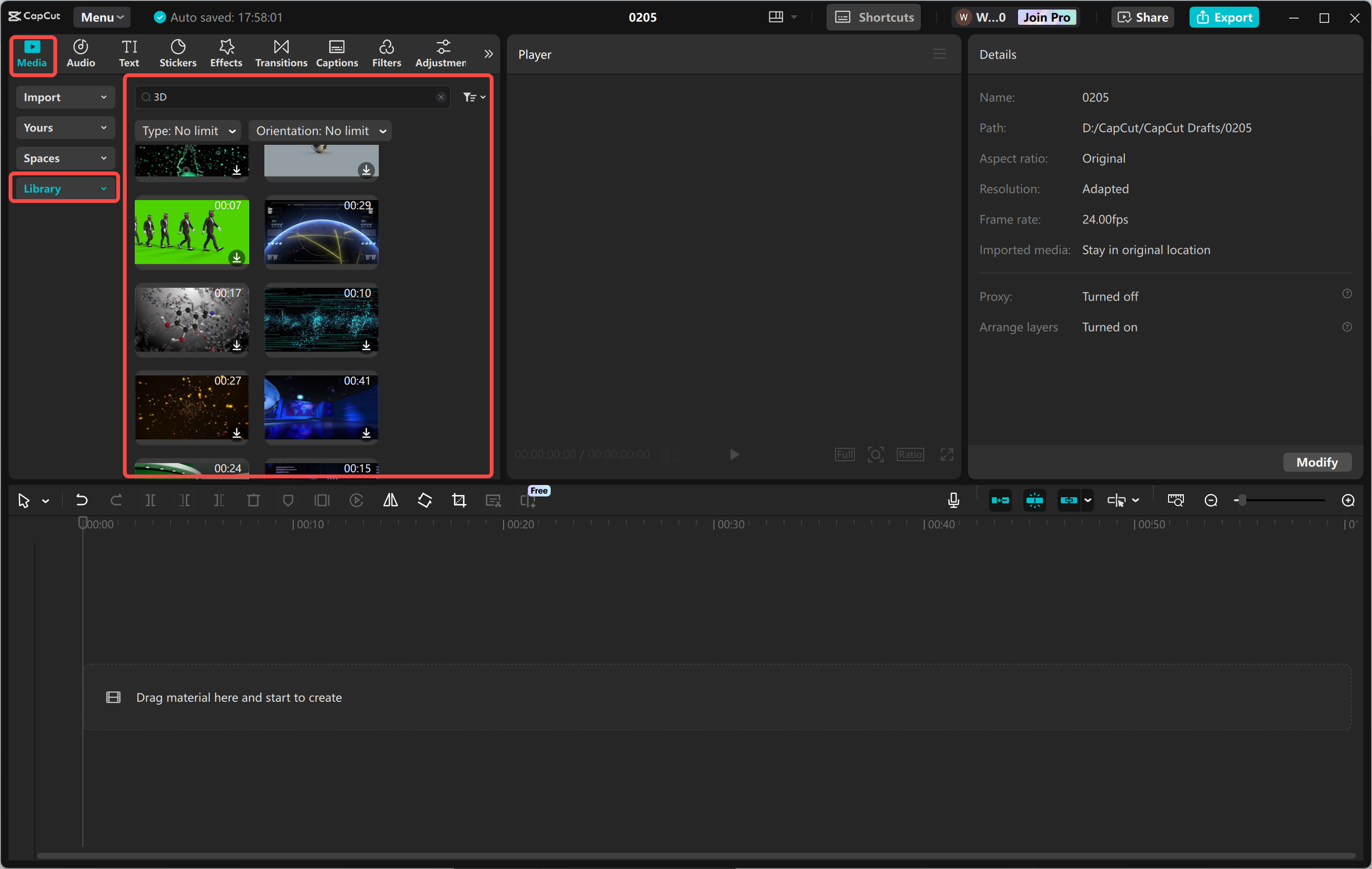 Importing a video into the CapCut desktop video editor