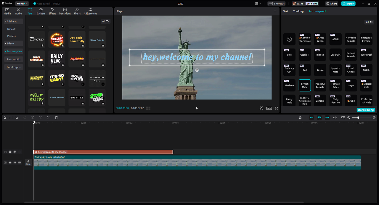 CapCut desktop homepage