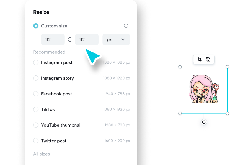 Adjust size and format of the Twitch emote