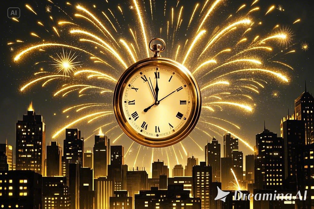 Afiș de coutndown de Anul Nou