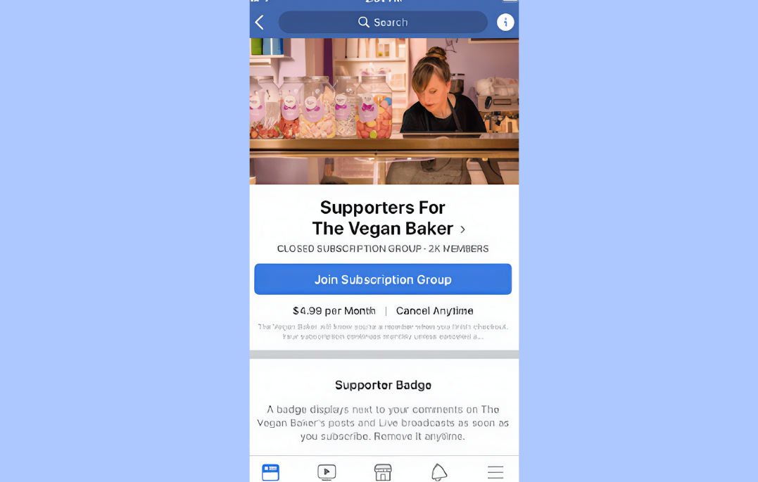 Model předplatného na Facebooku