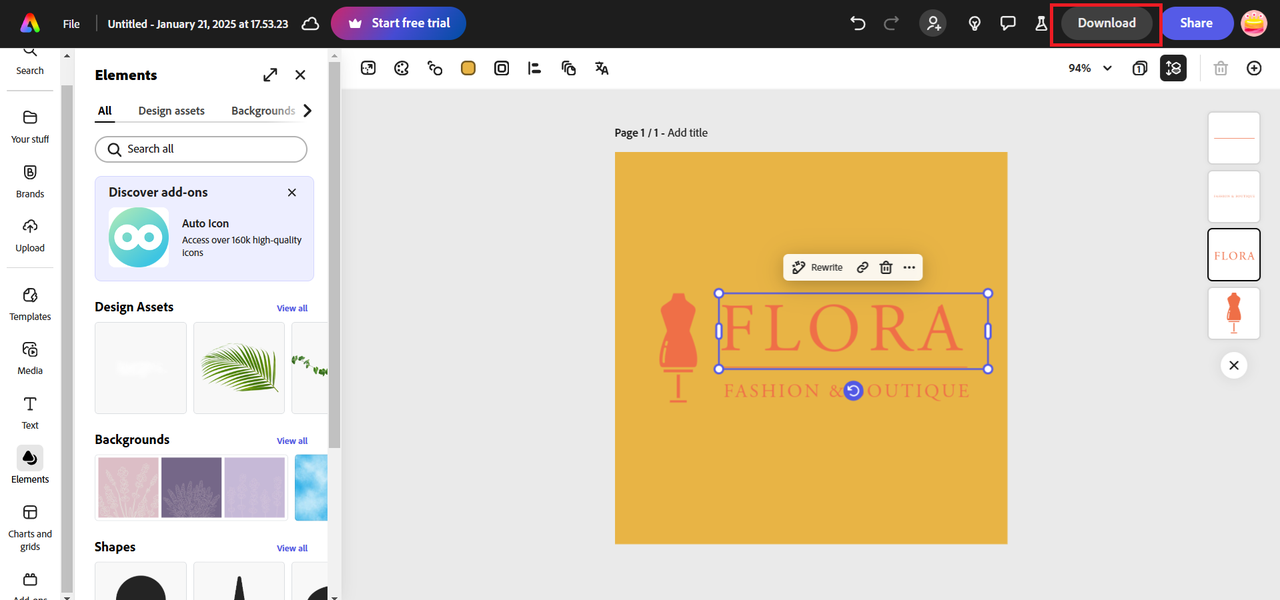 Ladda ner din logotyp