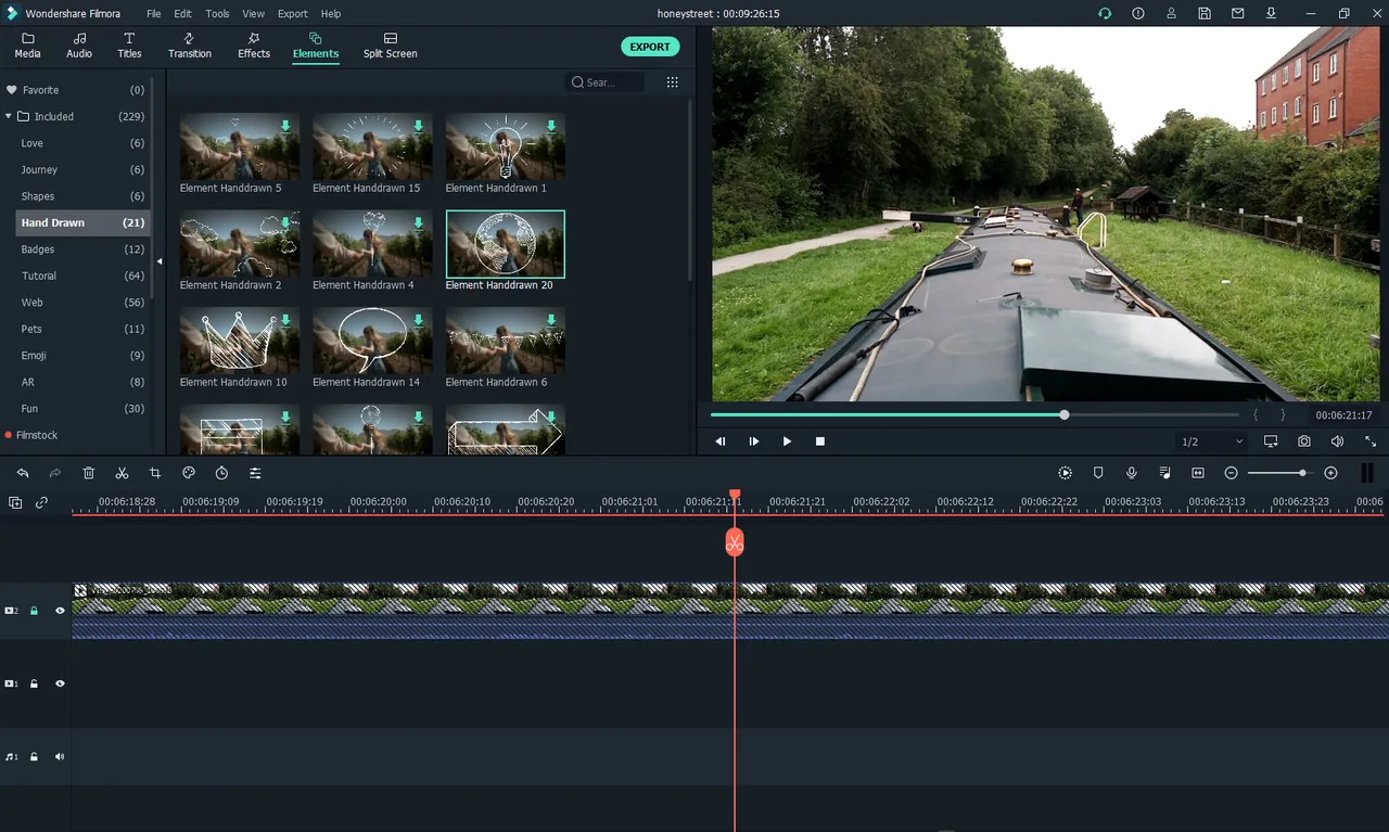 The interface of Filmora — a well-known reel editing software for PC