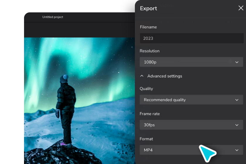 Export videos at .mp4