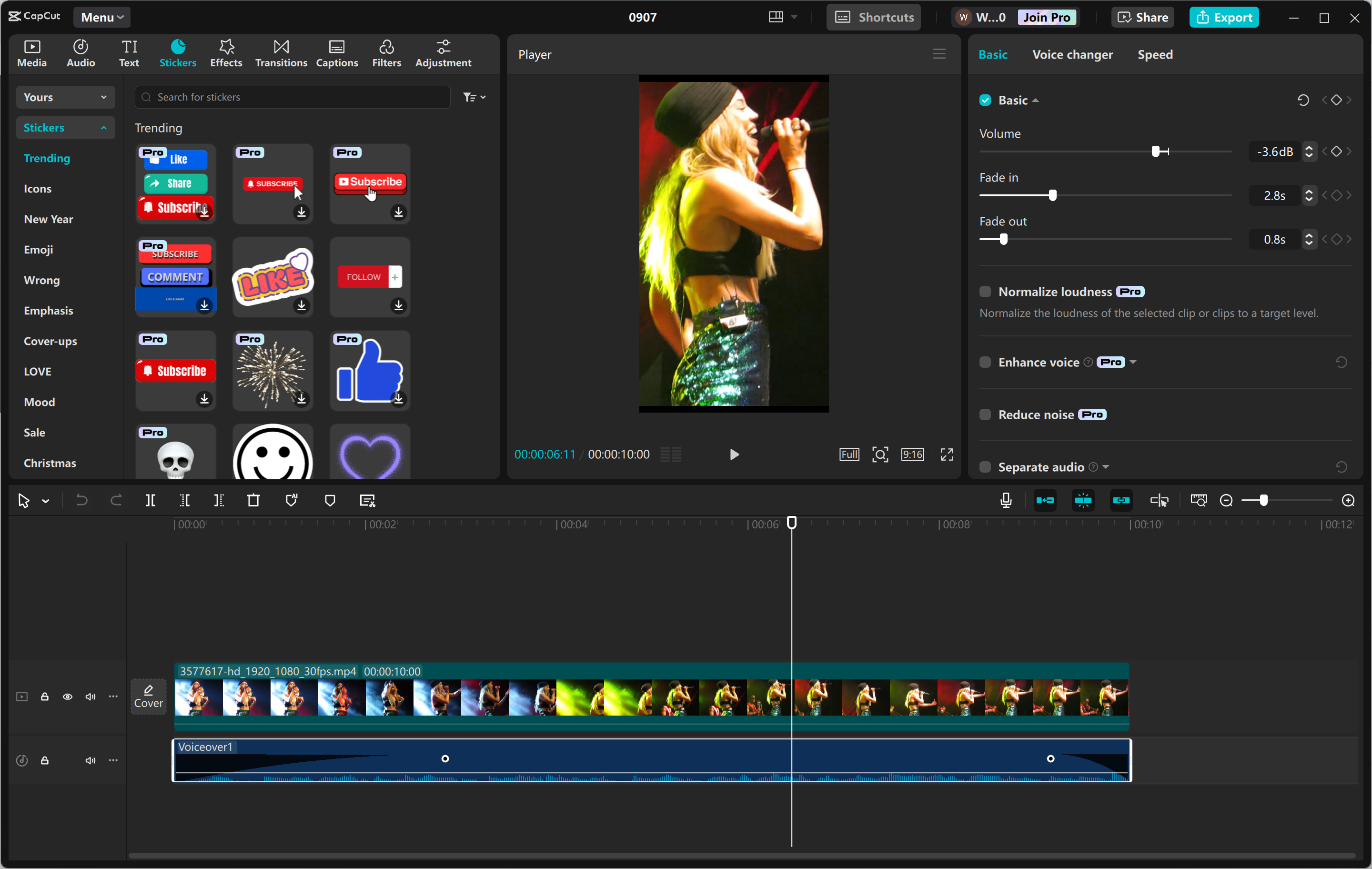 Interfața editorului video CapCut desktop - un software pentru PC pentru a face scurtmetraje virale YouTube
