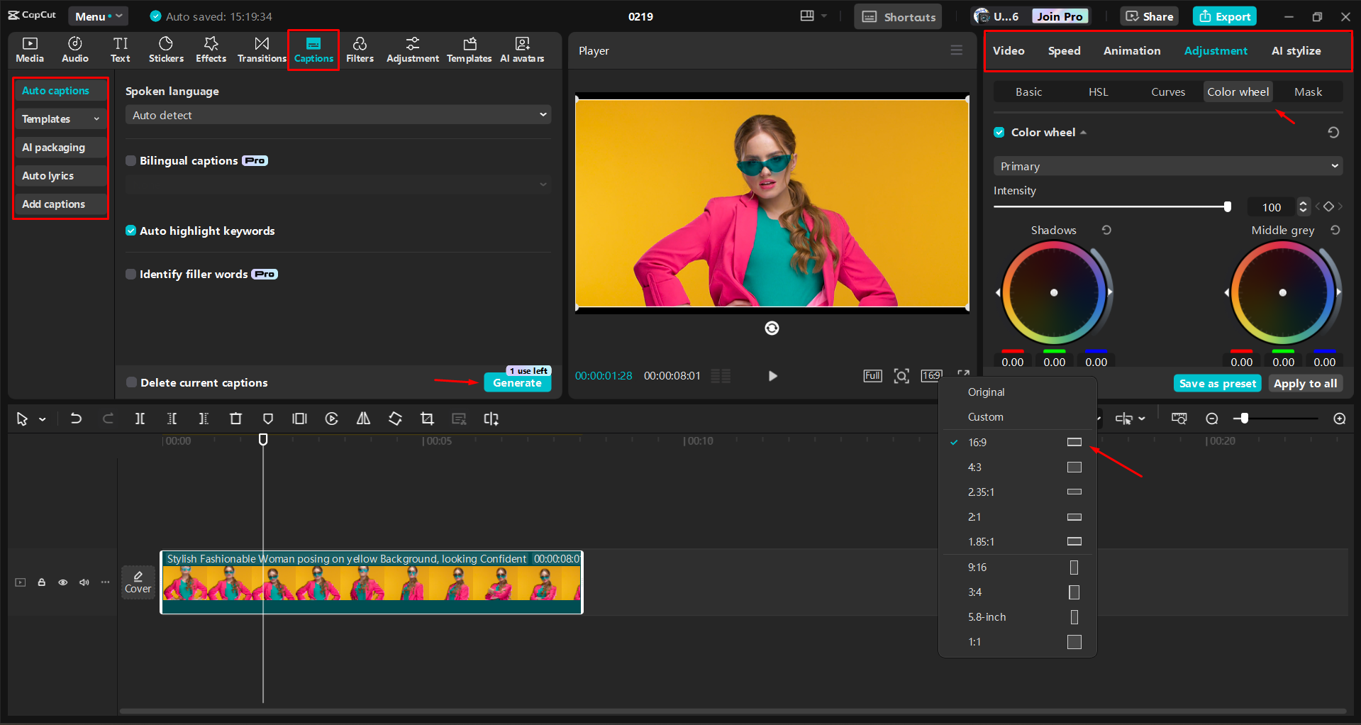 התאמה אישית של סרטון למעורבות מוגברת בעורך הווידיאו השולחני CapCut