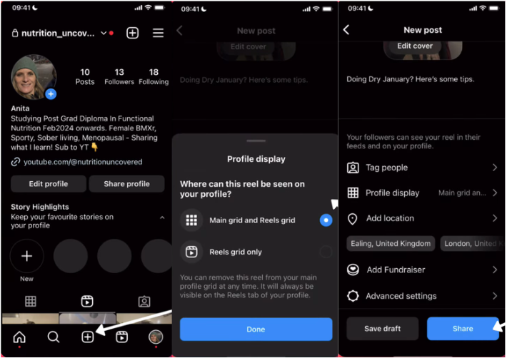 Showing how to make an Instagram reel longer than 90 seconds