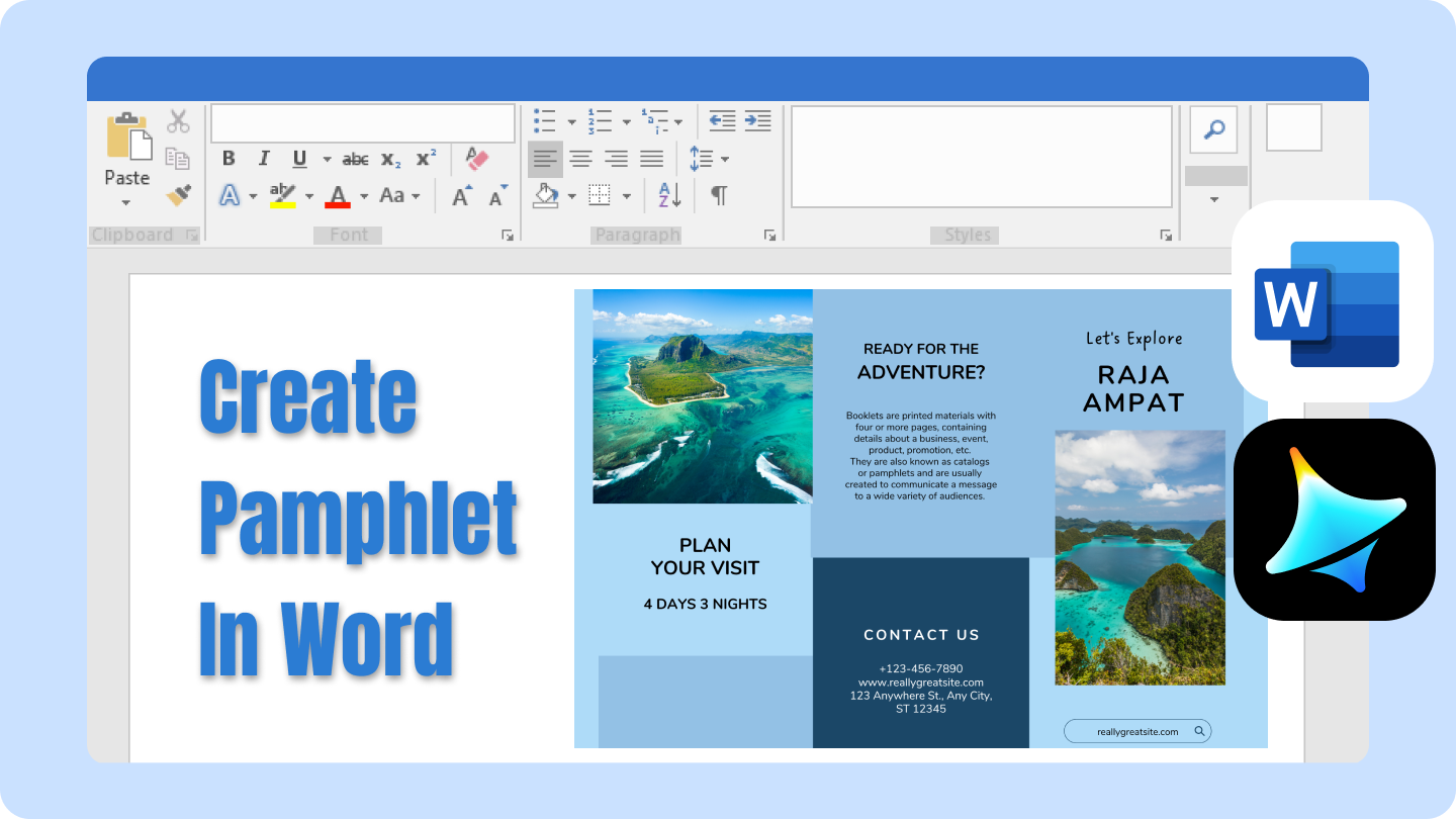 how to make a pamphlet on word