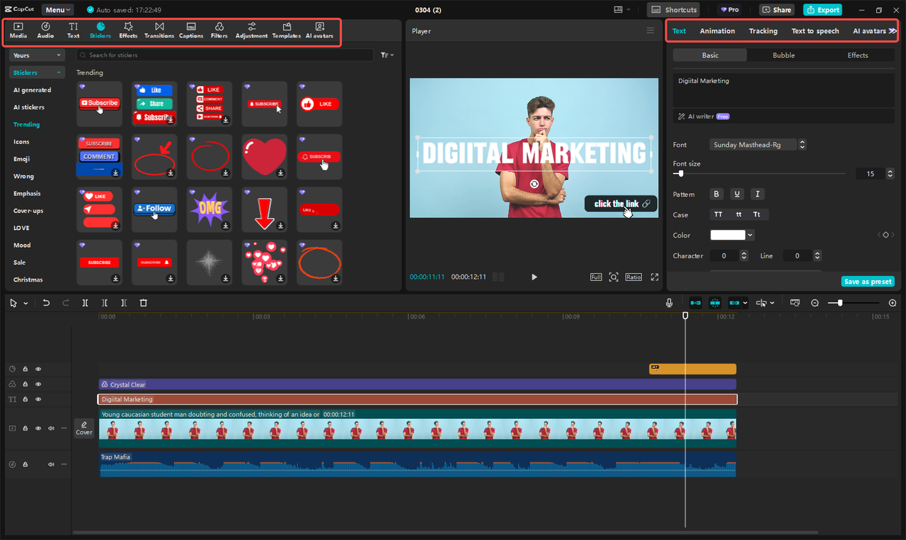Bearbeiten Sie das Video