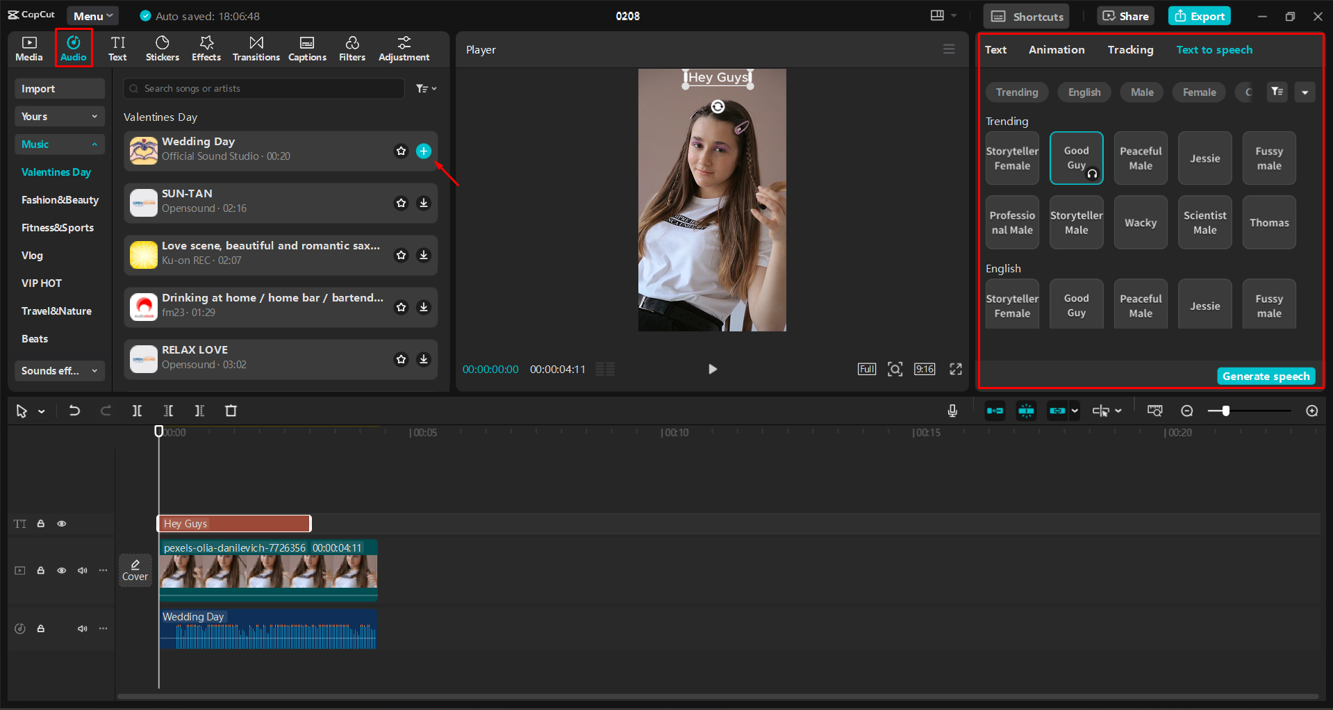 Adding and enhancing audio in the CapCut desktop video editor
