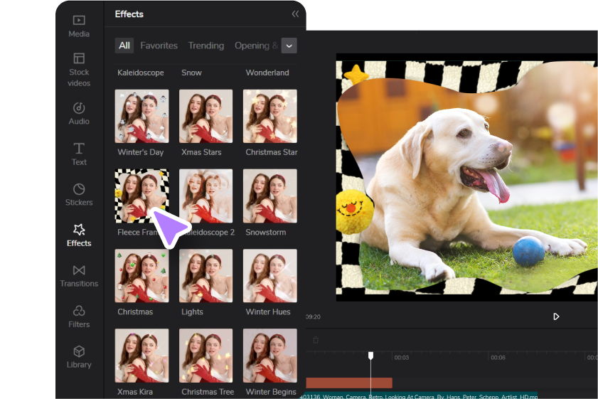 Apply cute filters and effects