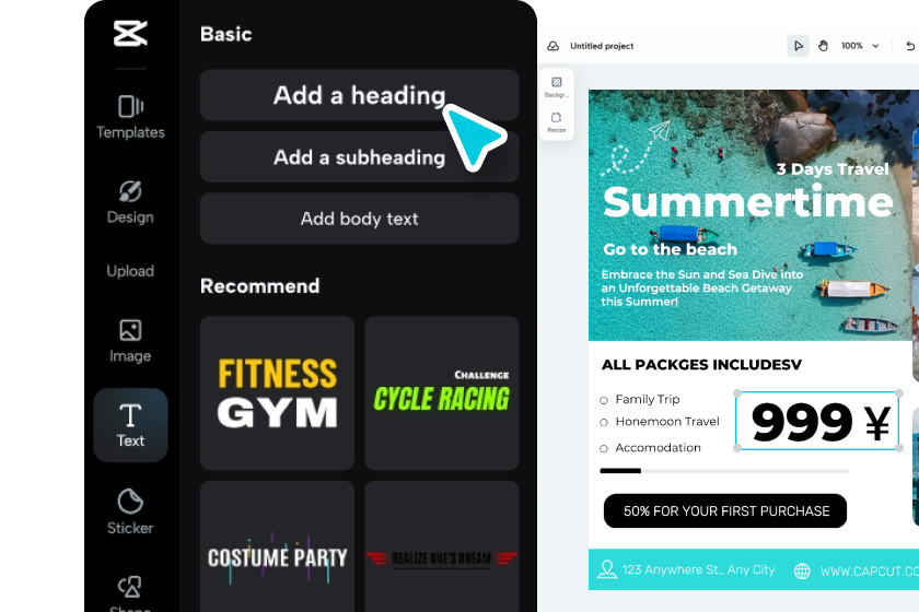 Add your quote to  the project. Edit the deisgn of the quotes