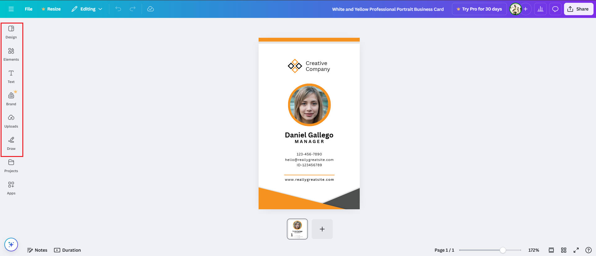 job id card template