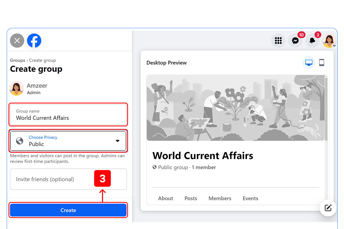 Csoport létrehozása a YouTube-videók hirdetésére a Facebookon