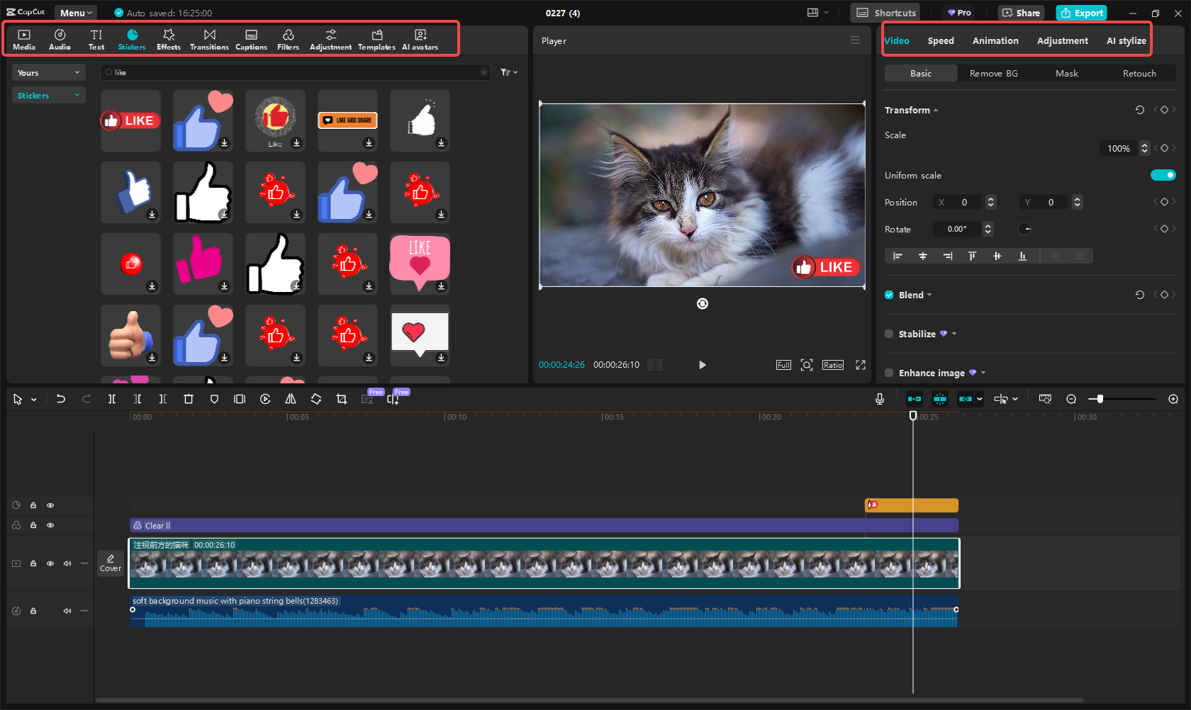 Upravit a přidat prvky zapojení do videa