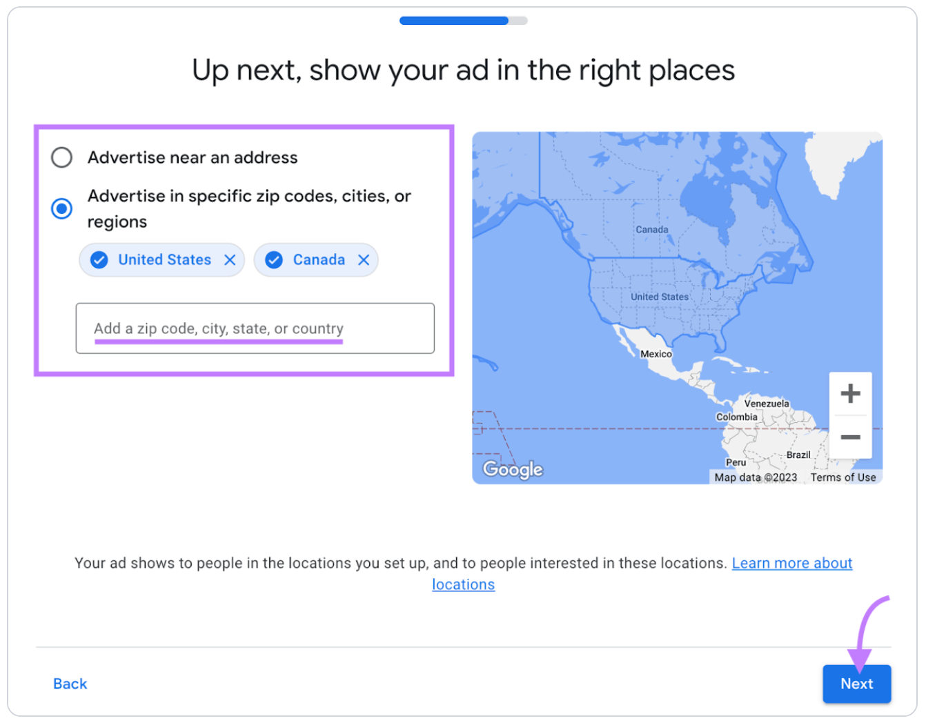 Targetkan audiens Anda berdasarkan wilayah geografis tertentu