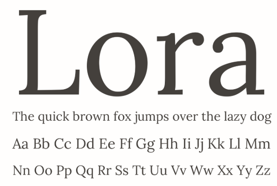 5 fon unik untuk menulis teks dalam talian: Lora