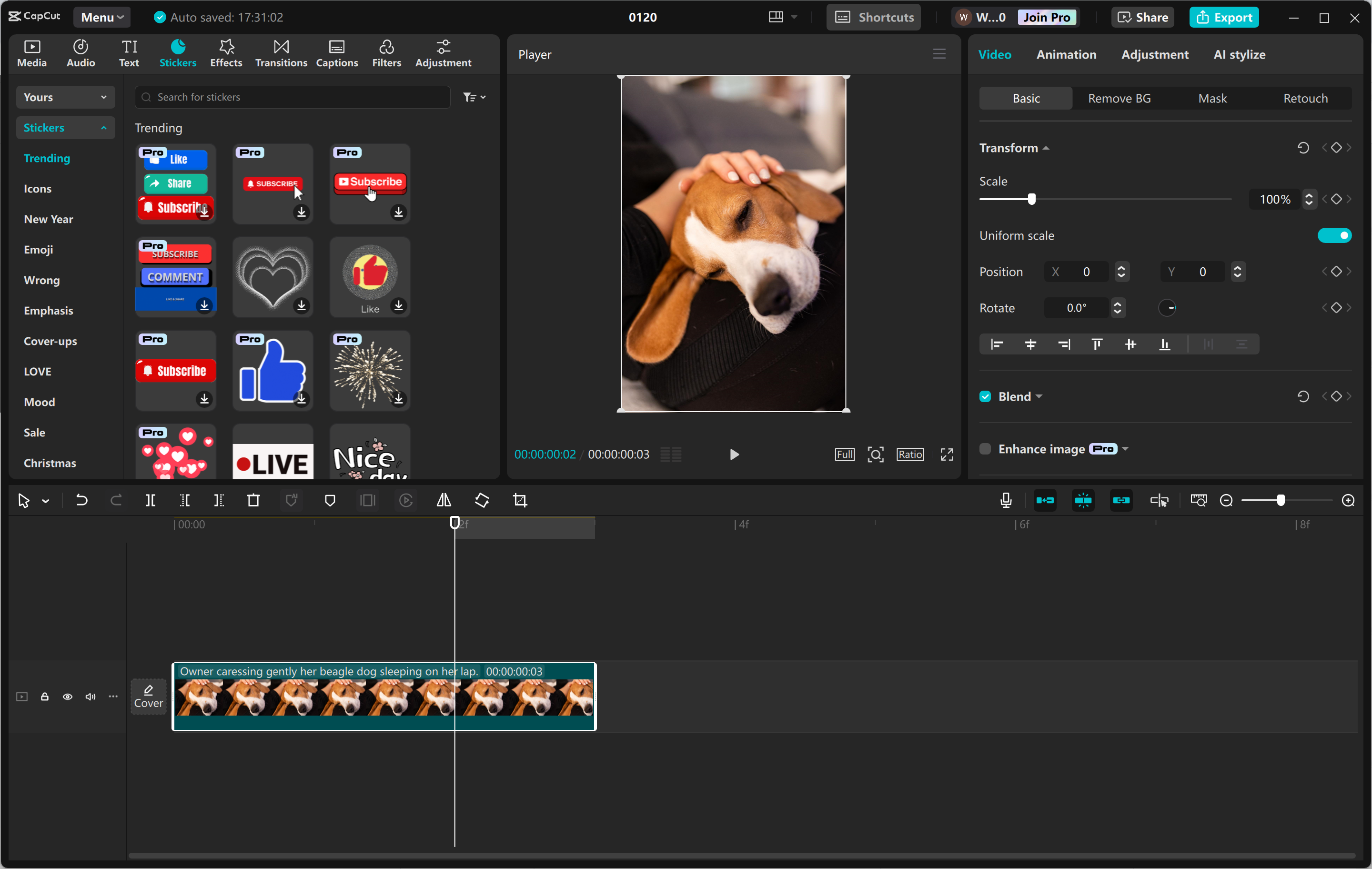 CapCut masaüstü video düzenleyicisinin arayüzü - Facebook için kısa videolar yapmak için ideal bir araç
