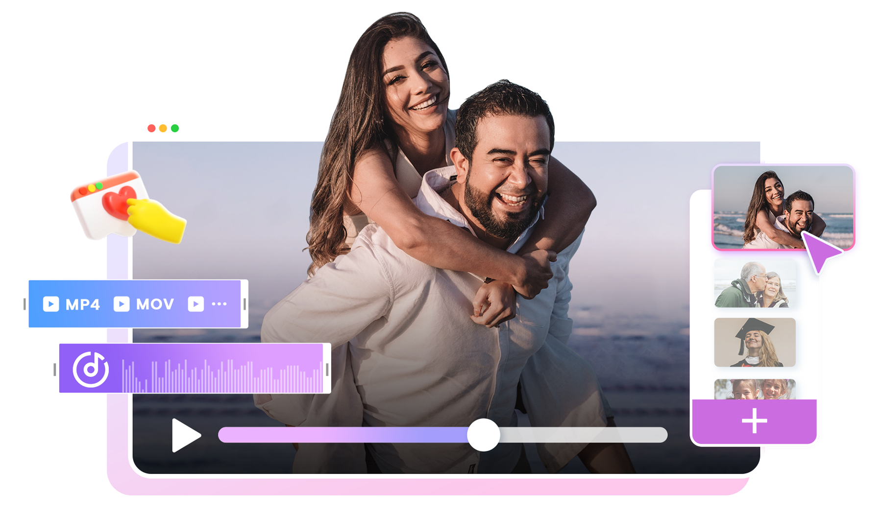 Creador de videos de aniversario en línea gratis
