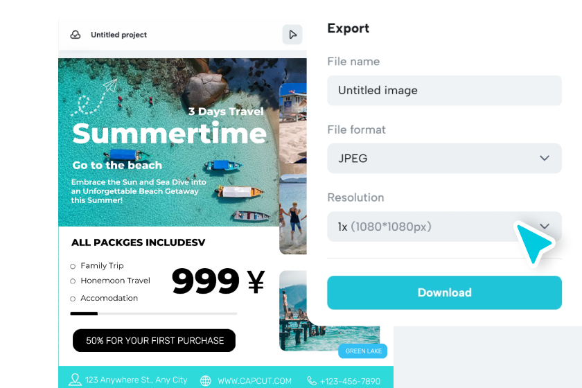 Enhance your design and export it instantly