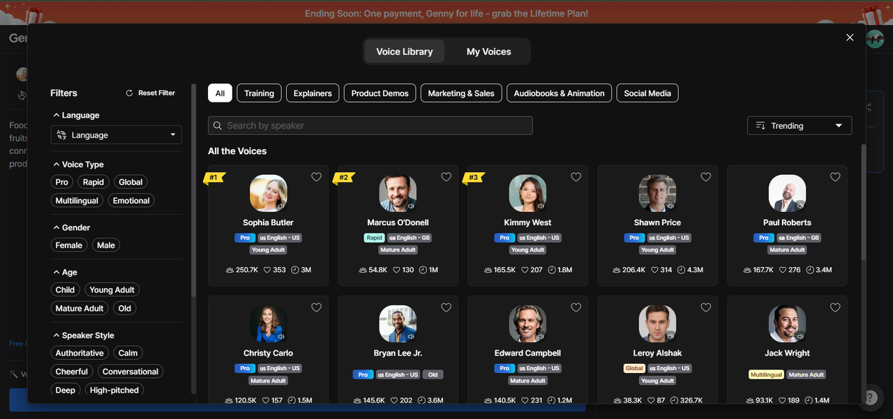 Using Lovo.AI for generating AI speech from text