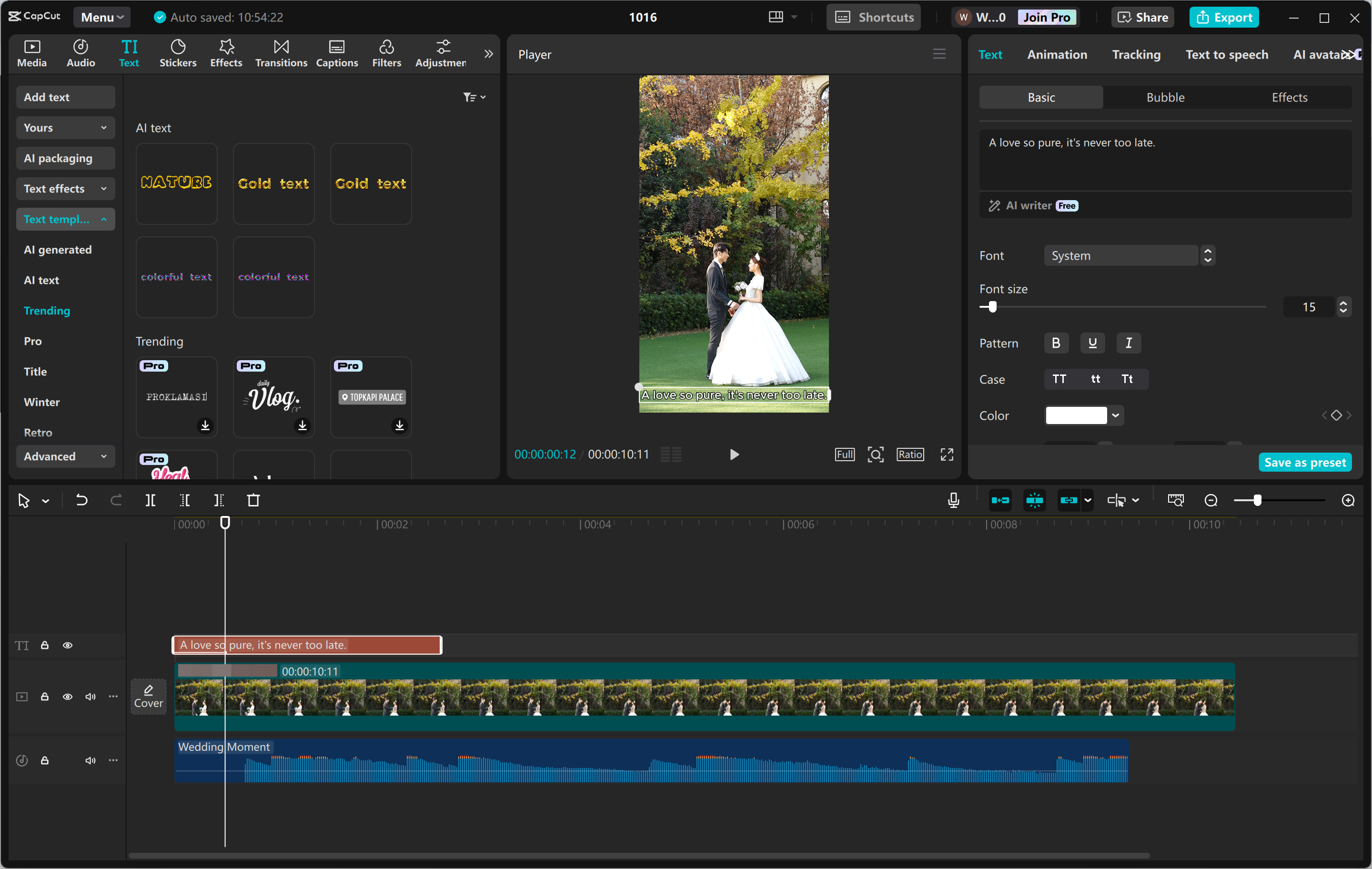 Editing interface of the CapCut desktop video editor - the best tool to create Instagram reels