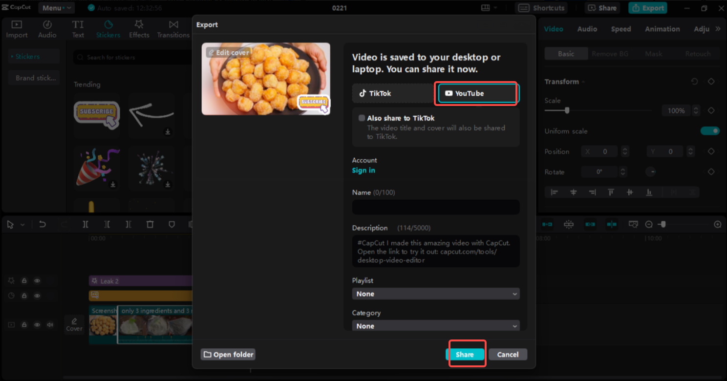 Videoyu YouTube 'da dışa aktarma ve paylaşma