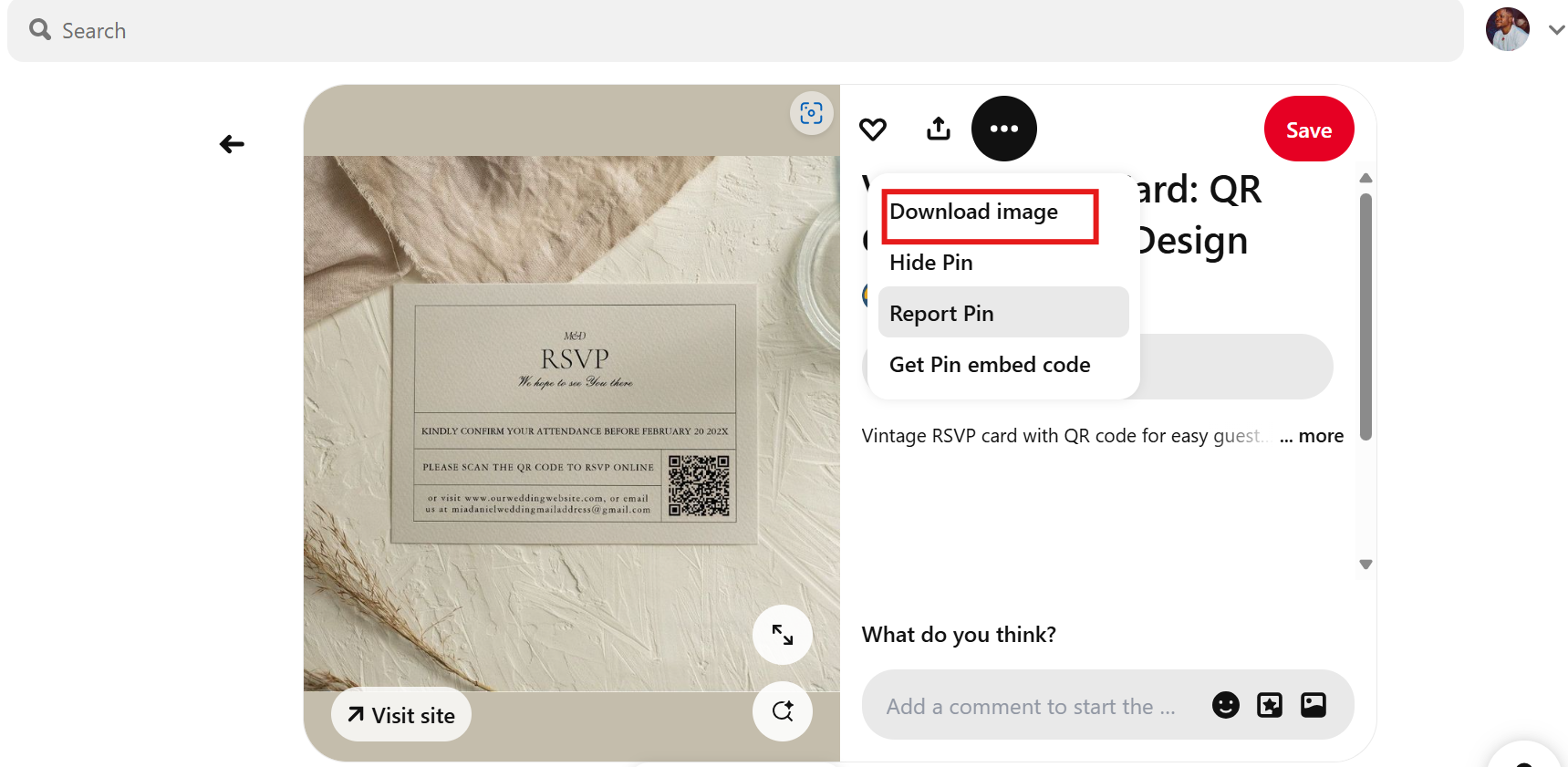 Bưu thiếp RSVP tùy chỉnh