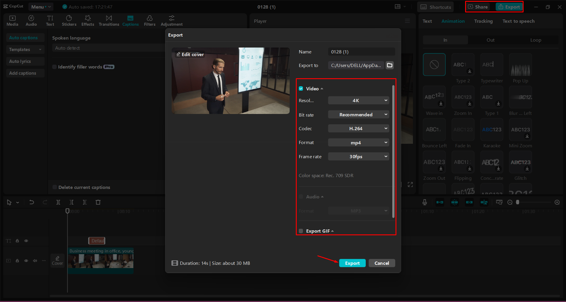 Mengeksport video daripada editor video desktop CapCut