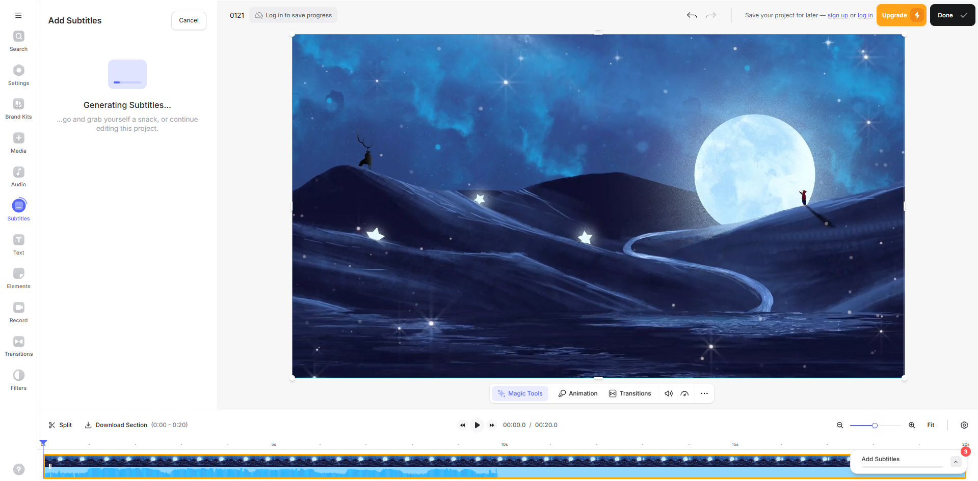 Generarea și descărcarea subtitrărilor în chineză de la Veed IO