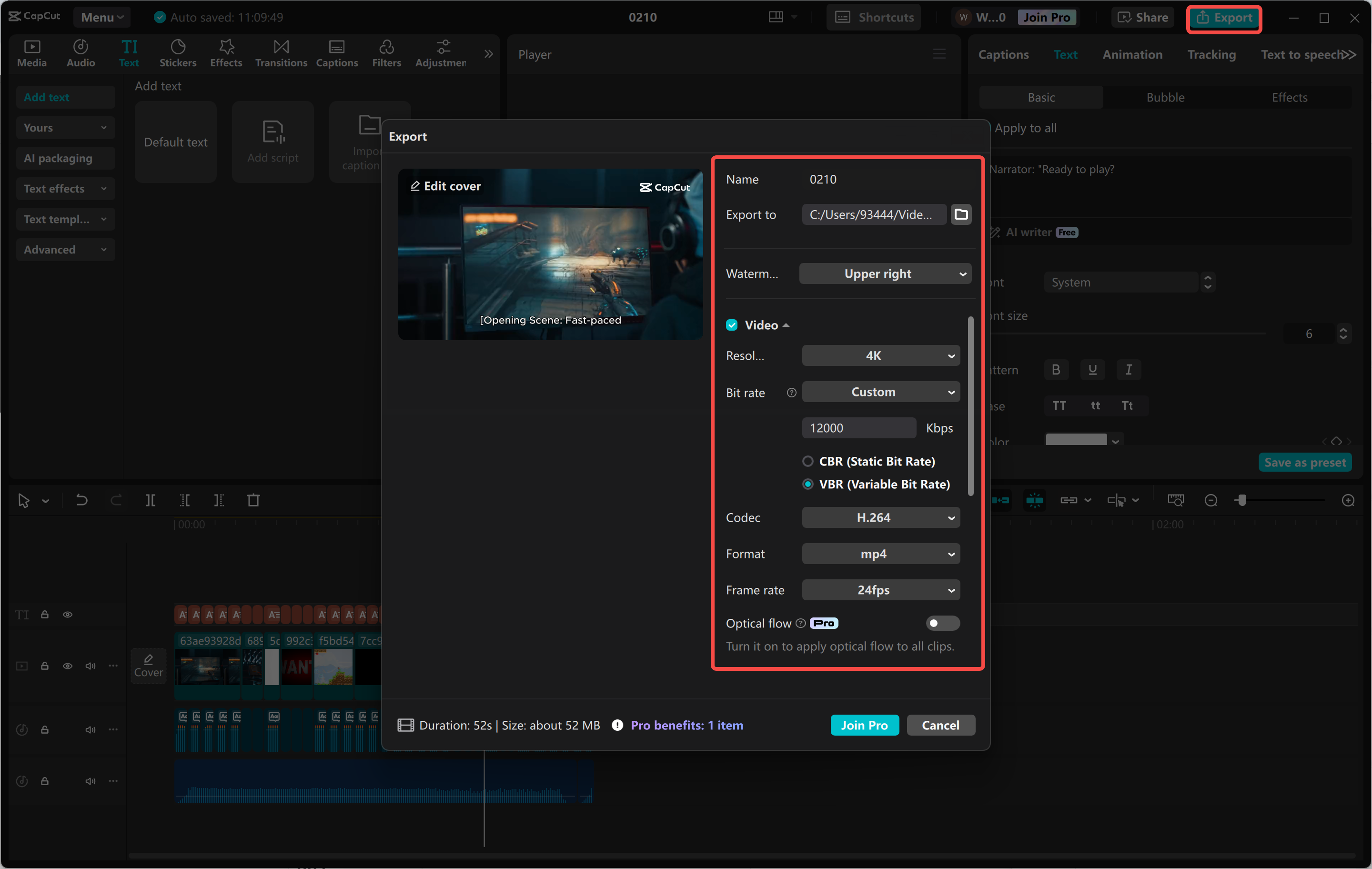 Videó exportálása a CapCut asztali videószerkesztőjéből