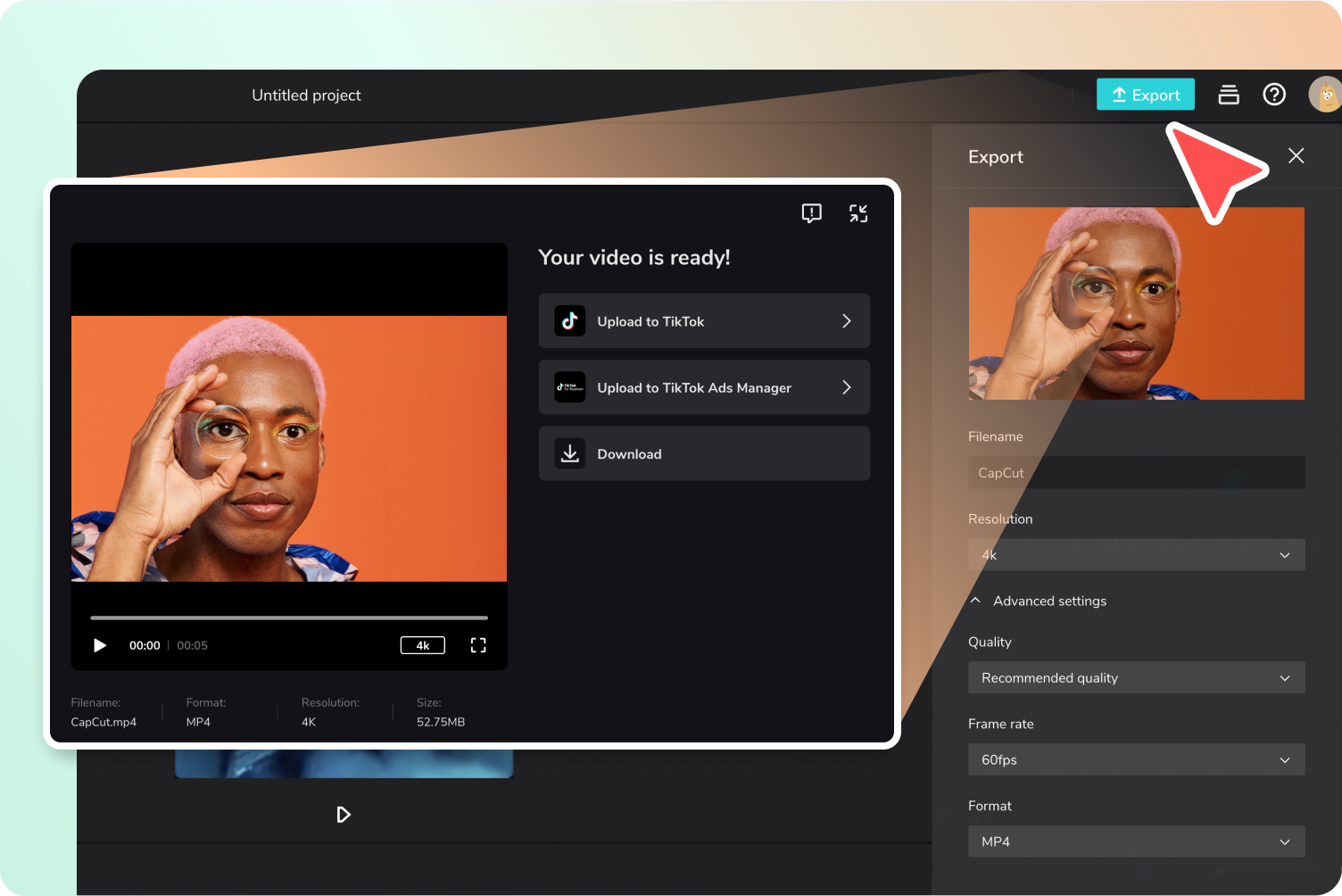 Krok 3: Export nebo sdílení online