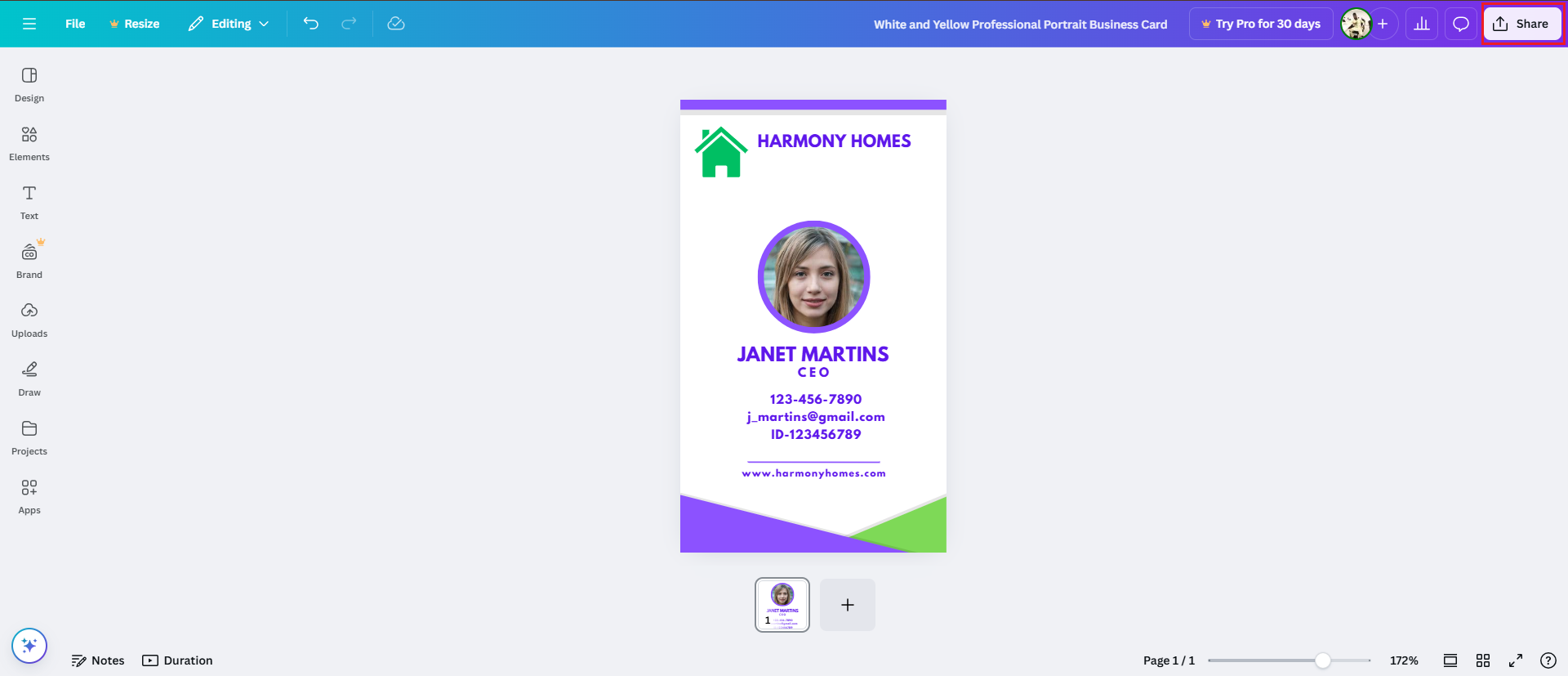 employee card designs