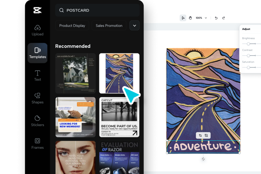 Customize postcard design